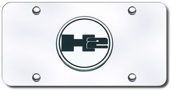 3D Chrome Hummer H2 Colored Logo Stainless Steel License Plate