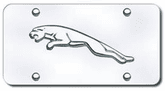 3D Chrome Jaguar Logo Stainless Steel License Plate