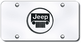 3D Chrome Jeep Colored Logo Stainless Steel License Plate