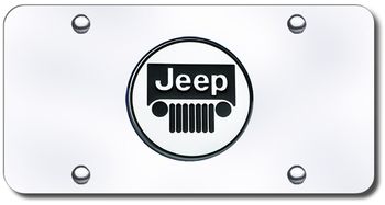 3D Chrome Jeep Colored Logo Stainless Steel License Plate