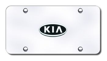 3D Chrome Kia Logo Stainless Steel License Plate