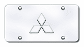 3D Chrome Mitsubishi Logo Stainless Steel License Plate