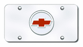 3D Chrome & Red Circled Chevy Logo Stainless Steel License Plate