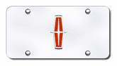 3D Chrome & Red Lincoln Logo Stainless Steel License Plate