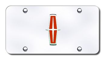 3D Chrome & Red Lincoln Logo Stainless Steel License Plate