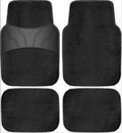 4 Piece Black Carpet with Rubber Heel Pad Floor Mat