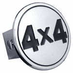 Black 4x4 Logo Stainless Steel Hitch Plug