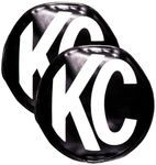 6" Round Black Vinyl Cover White KC Logo (Pair)