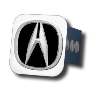 Chrome Acura Logo Black Fill Stainless Steel Hitch Plug