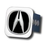 Chrome Acura Logo Black Fill Stainless Steel Hitch Plug