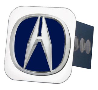 Chrome Acura Logo Blue Fill Stainless Steel Hitch Plug