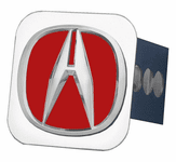 Chrome Acura Logo Red Fill Stainless Steel Hitch Plug
