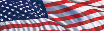 American Flag In The Wind Rear Window Decal