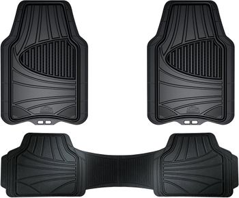 Armor All 3 Piece Heavy Duty Full Coverage Rubber Floor Mat Set
