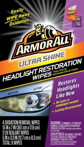 Armor All Ultra Shine Headlight Restoration Wipes (6 Wipes)