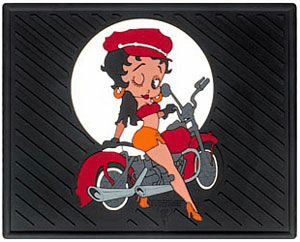 Betty Boop On Motorcycle Utility Mat