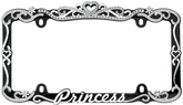 Black & Chrome Princess License Plate Frame