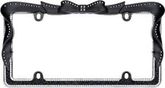 Black/Clear Ribbon Bling License Plate Frame