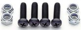 Black Nylon License Plate Fasteners-Metric (Set of 4)
