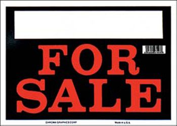 Black & Red For Sale Sign (8" x 12")