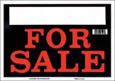 Black & Red For Sale Sign (8" x 12")