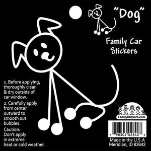 Black & White Stick Drawing Dog Sticker