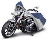 Budge Water Resistant Outdoor Blue & Gray Motorcycle Cover