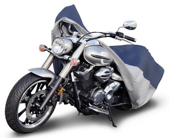 Budge Water Resistant Outdoor Blue & Gray Motorcycle Cover