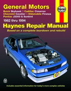 Buick Skyhawk, Cadillac Cimarron, Chevrolet Cavalier, Olds Firenza, Pontiac J2000 & Sunbird Haynes Repair Manual (1982-1994)
