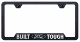 Built Ford Tough Laser Etched Textured Black Steel Cut-Out License Plate Frame