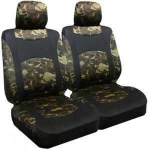 Camouflage Low Back Bucket Airbag Seat Cover (Pair)