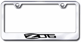 Chevy Corvette Z06 Laser Etched Stainless Steel License Plate Frame