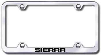 Chevy Sierra Laser Etched Stainless Steel Wide License Plate Frame