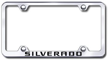 Chevy Silverado Laser Etched Stainless Steel Wide License Plate Frame