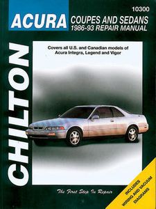 Chilton Repair Manual For Acura Coupes and Sedans (1986-1993)