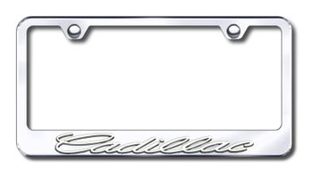 Chrome 3D Cadillac Logo Stainless Steel License Plate Frame