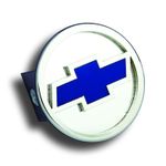 Chrome Chevrolet Logo Blue Fill Stainless Steel Hitch Plug