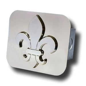 Chrome Fleur-De-Lis Stainless Steel Hitch Plug