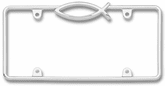 Chrome "Jesus Fish" License Plate Frame