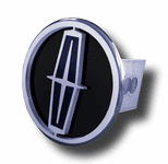 Chrome Lincoln Black Logo Black Fill Stainless Steel Hitch Plug