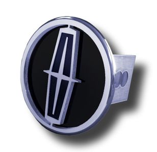Chrome Lincoln Black Logo Black Fill Stainless Steel Hitch Plug