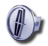 Chrome Lincoln Black Logo Stainless Steel Hitch Plug