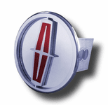 Chrome Lincoln Red Logo Stainless Steel Hitch Plug