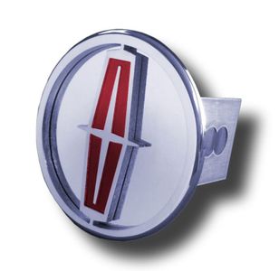 Chrome Lincoln Red Logo Stainless Steel Hitch Plug