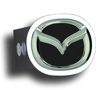 Chrome Mazda Logo Black Fill Stainless Steel Hitch Plug