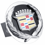 Chrome Old Cadillac Logo Black Fill Stainless Steel Hitch Plug