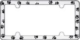 Chrome Paw Prints License Plate Frame