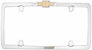 Chrome Plated Gold Chevrolet Logo License Plate Frame