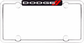 Chrome Plated Black/Red Dogde Logo License Plate Frame