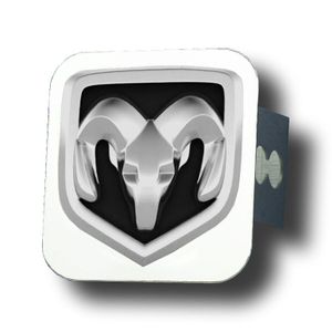 Chrome Ram Logo Black Fill Stainless Steel Hitch Plug